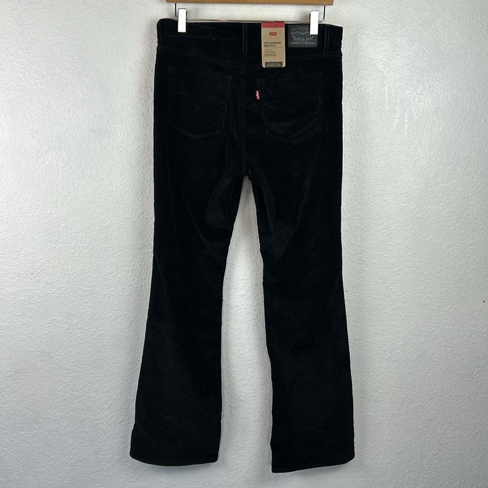 Levi's 315 Shaping Bootcut Corduroy Jeans Black Mid Rise Button Zip 30 x 30 - Picture 3 of 9